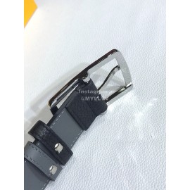 Fendi Black Litchi Leather Pin Buckle 35mm Belt