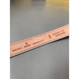 Fendi New Calf Leather FF Buckle 24mm Belt For Women White