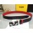 Fendi Black Red Calf Leather Monster Enamel Buckle 35mm Belt