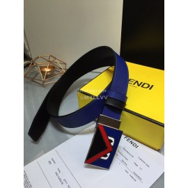 Fendi Black Blue Calf Leather Monster Enamel Buckle 35mm Belt