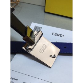 Fendi Black Blue Calf Leather Monster Enamel Buckle 35mm Belt