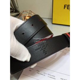 Fendi Red Calf Leather Monster Enamel Buckle 35mm Belt