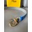 Fendi Double Side Calf Leather Gold Round Buckle 34mm Belt Blue