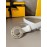 Fendi Calf Leather Silver Hollow Circle Buckle 20mm Belt White
