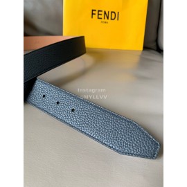 Fendi Calf Leather Karligaphy Buckle 40mm Belt Black