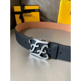 Fendi Calf Leather Karligaphy Buckle 40mm Belt Black