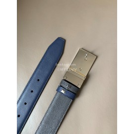 Fendi Double Side Calf Leather Palladium Buckle 34mm Belt Blue