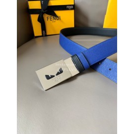 Fendi Double Side Calf Leather Palladium Buckle 34mm Belt 