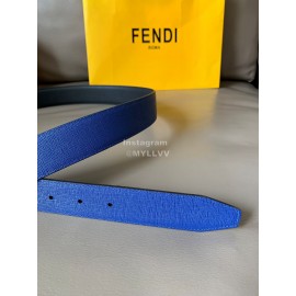 Fendi Double Side Calf Leather Palladium Buckle 34mm Belt 