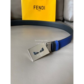Fendi Double Side Calf Leather Palladium Buckle 34mm Belt 