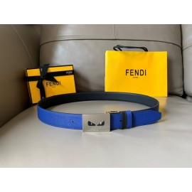 Fendi Double Side Calf Leather Palladium Buckle 34mm Belt 