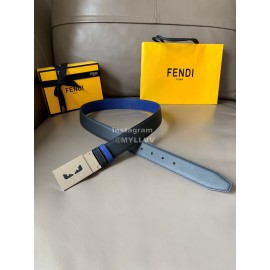 Fendi Double Side Calf Leather Palladium Buckle 34mm Belt 