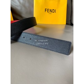 Fendi New Calf Leather Polished Metal Buckle 38mm Belt Red