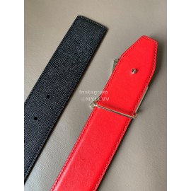 Fendi New Calf Leather Polished Metal Buckle 38mm Belt Red