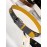Fendi Embroidered Cowhide Pin Buckle 40mm Belt Yellow