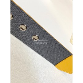 Fendi Embroidered Cowhide Pin Buckle 40mm Belt Yellow