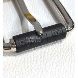 Fendi Embroidered Cowhide Pin Buckle 40mm Belt Brown