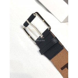 Fendi Embroidered Cowhide Pin Buckle 40mm Belt Brown