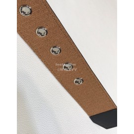 Fendi Embroidered Cowhide Pin Buckle 40mm Belt Brown