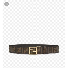 Fendi Printed FF Canvas Pure Copper Gold Buckle 40mm Belt 