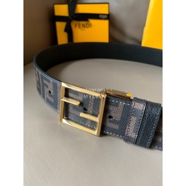 Fendi Printed FF Canvas Pure Copper Gold Buckle 40mm Belt 