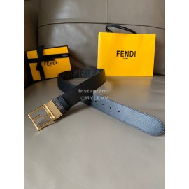 Fendi Printed FF Canvas Pure Copper Gold Buckle 40mm Belt 