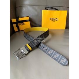 Fendi Printed FF Canvas Pure Copper Buckle 40mm Belt Yellow