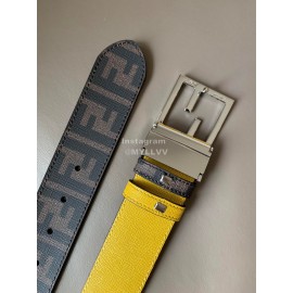Fendi Printed FF Canvas Pure Copper Buckle 40mm Belt Yellow
