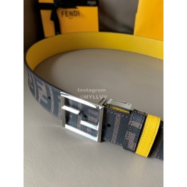 Fendi Printed FF Canvas Pure Copper Buckle 40mm Belt Yellow
