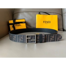 Fendi Printed FF Canvas Pure Copper Silver Buckle 40mm Belt 
