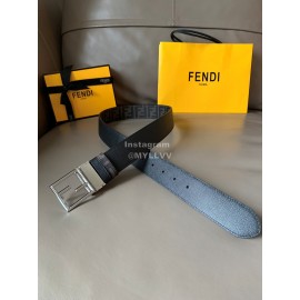 Fendi Printed FF Canvas Pure Copper Silver Buckle 40mm Belt 