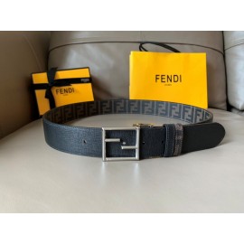 Fendi Printed FF Canvas Pure Copper Silver Buckle 40mm Belt 