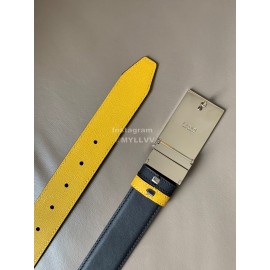 Fendi Double Side Calf Leather Enamel Buckle 34mm Leisure Belt Yellow