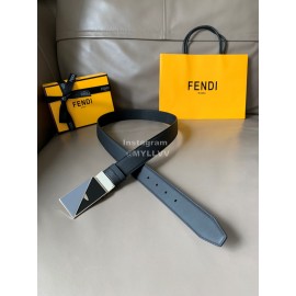 Fendi Double Side Calf Leather Enamel Buckle 34mm Leisure Belt Yellow