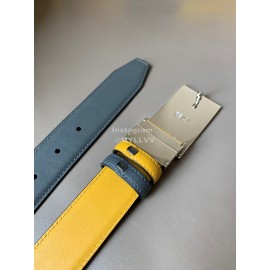 Fendi Double Side Calf Leather Enamel Buckle 34mm Leisure Belt Gray