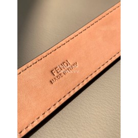 Fendi Red Calf Leather Pure Copper Buckle 30mm Baguette Belt 