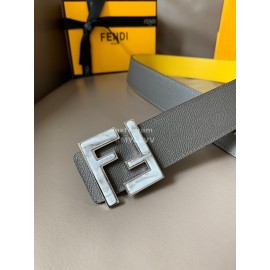 Fendi Double Side Calf Leather Ff Buckle 40mm Belt For Men Yellow