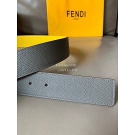 Fendi Double Side Calf Leather Ff Buckle 40mm Belt For Men Yellow