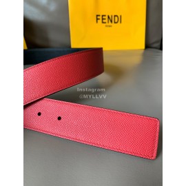 Fendi Double Side Calf Leather Ff Buckle 40mm Belt For Men Red