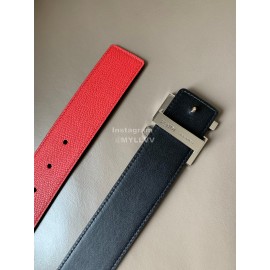 Fendi Double Side Calf Leather Ff Buckle 40mm Belt For Men Red