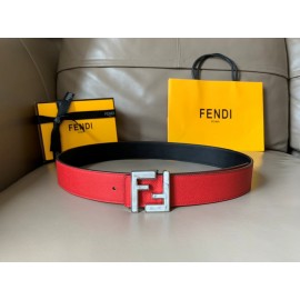 Fendi Double Side Calf Leather Ff Buckle 40mm Belt For Men Red