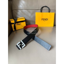 Fendi Double Side Calf Leather Ff Buckle 40mm Belt For Men Red