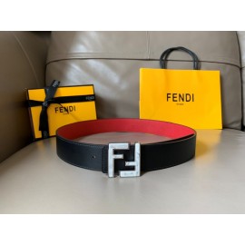 Fendi Double Side Calf Leather Ff Buckle 40mm Belt For Men Red