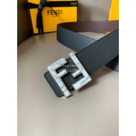 Fendi Double Side Calf Leather Ff Buckle 40mm Belt For Men Coffee