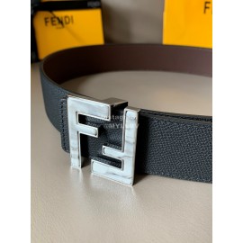 Fendi Double Side Calf Leather Ff Buckle 40mm Belt For Men Coffee