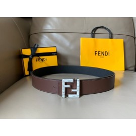 Fendi Double Side Calf Leather Ff Buckle 40mm Belt For Men Coffee