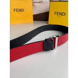 Fendi Double Side Calf Leather Metal Buckle 40mm Belt For Men Red