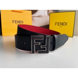 Fendi Double Side Calf Leather Metal Buckle 40mm Belt For Men Red