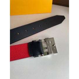 Fendi Double Side Calf Leather Metal Buckle 40mm Belt For Men Red