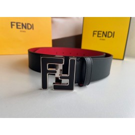 Fendi Double Side Calf Leather Metal Buckle 40mm Belt For Men Red